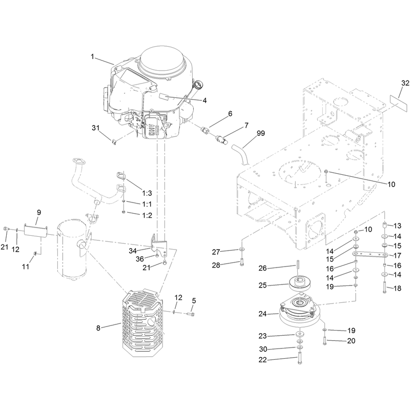 Engine and Clutch Assembly
