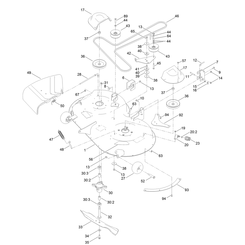 42 Inch Deck Assembly