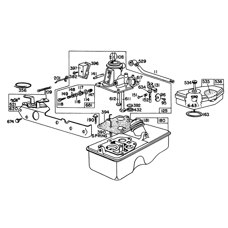 Briggs and Stratton Carburetor Assembly Model 92908-1842-04 for 21in Self Propelled Model 16390