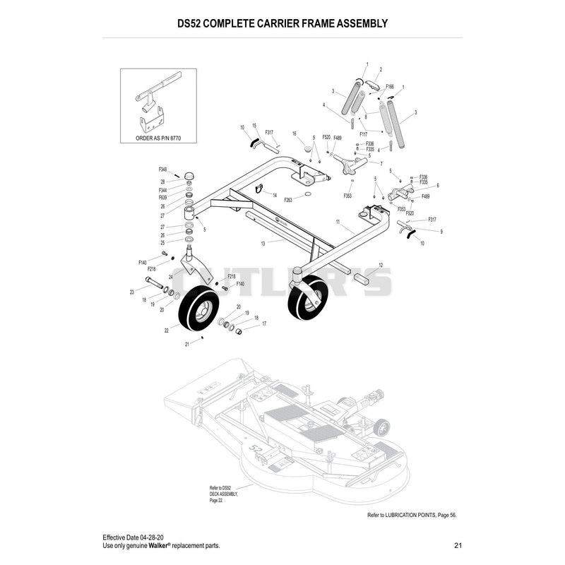 DS52 COMPLETE CARRIER FRAME ASSEMBLY