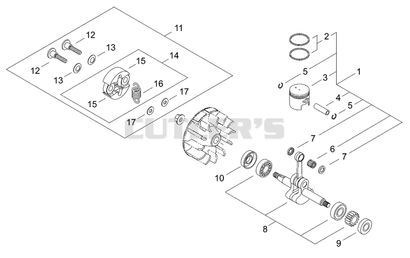 Clutch Shoe, Piston