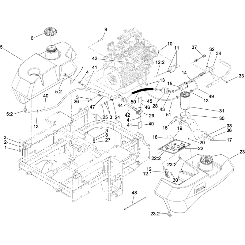 Control Panel and Fuel System Assembly