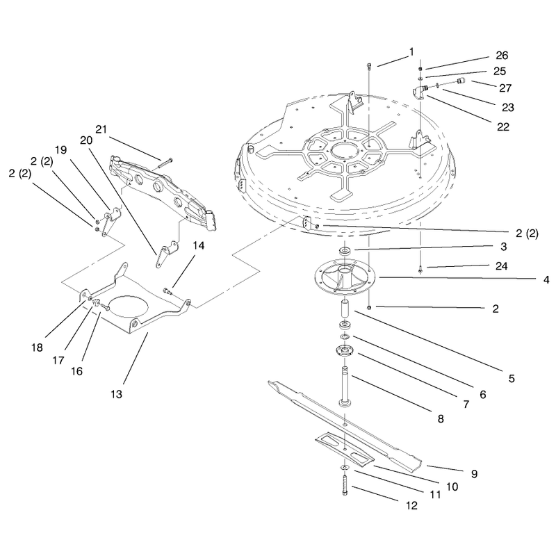 32in Deck Components Assembly