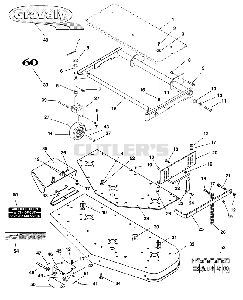 60" Mower Frame
