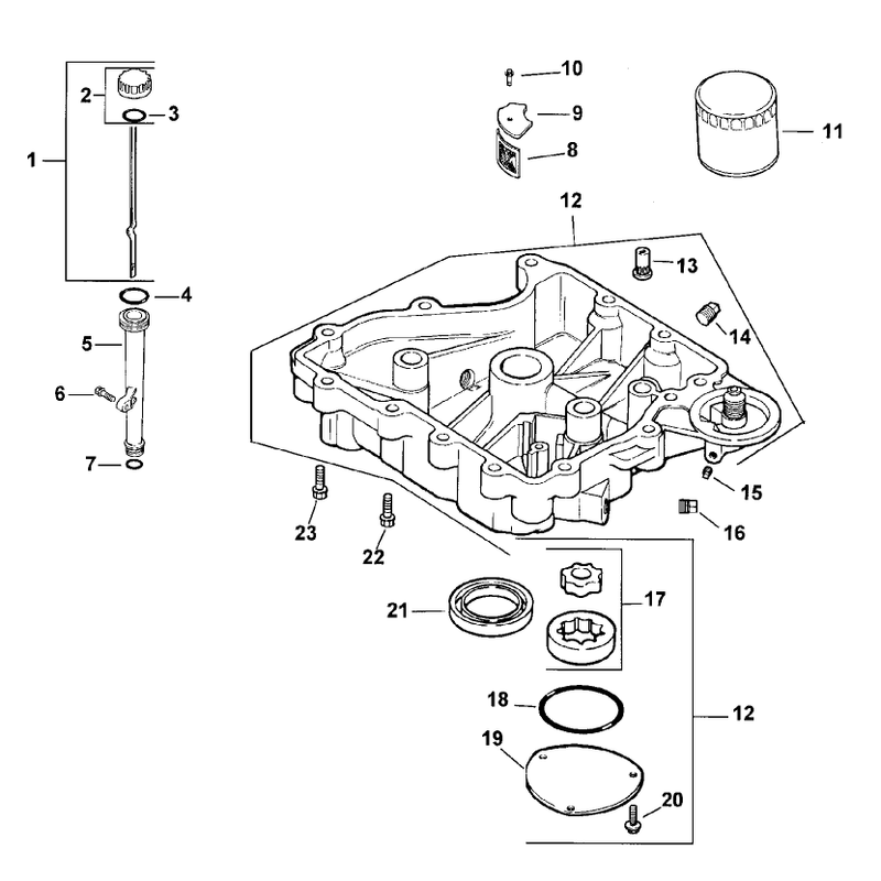 Oil Pan Lubrication Kohler CV13T PS 21524