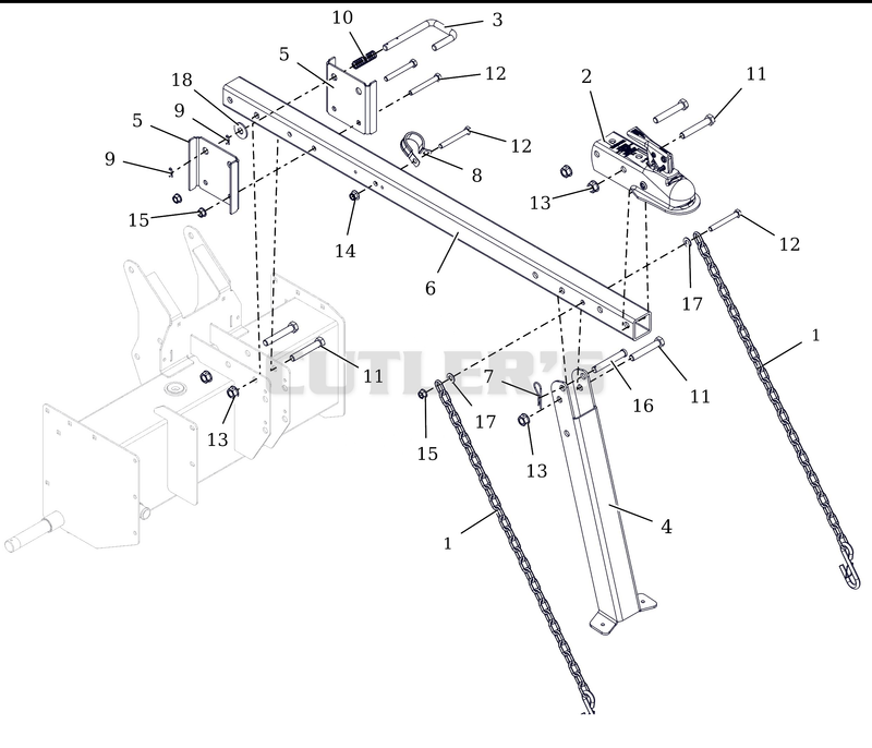 Drawbar, Hitch And Stand