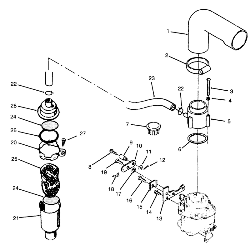 Air Cleaner and Choke Onan P220g Type 110808g