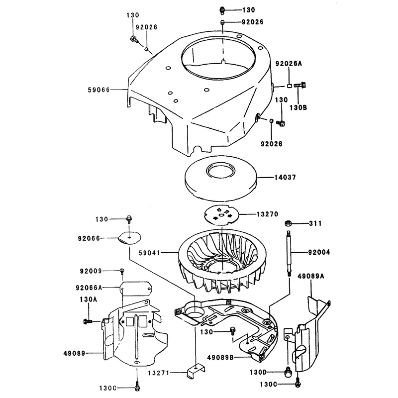 Cooling Equipment Assembly Kawasaki Fh500v-As25