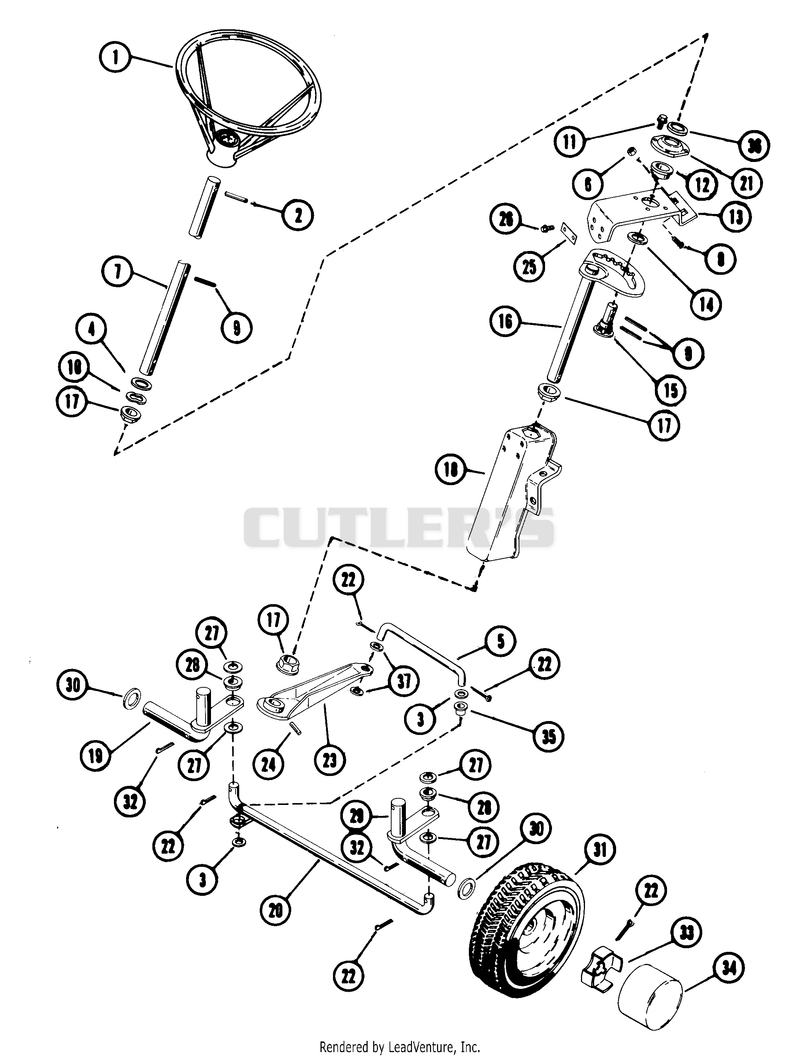 Steering & Front Wheels Assembly