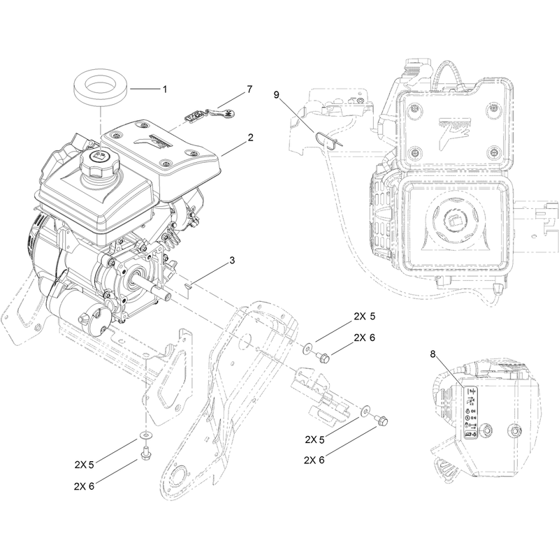 Engine and Mounting Assembly
