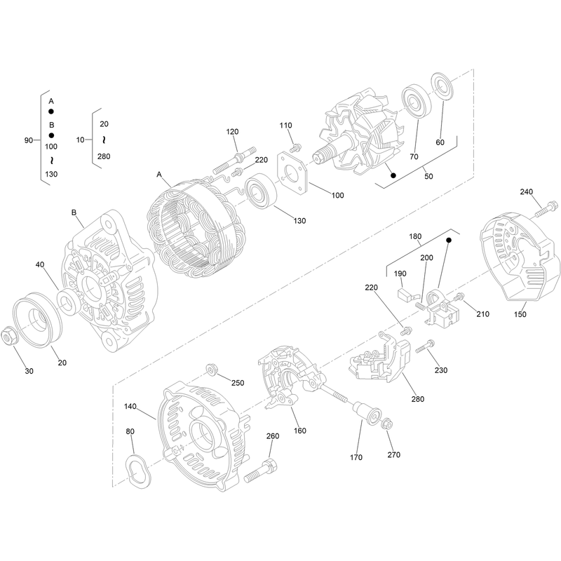 Alternator Components Assembly