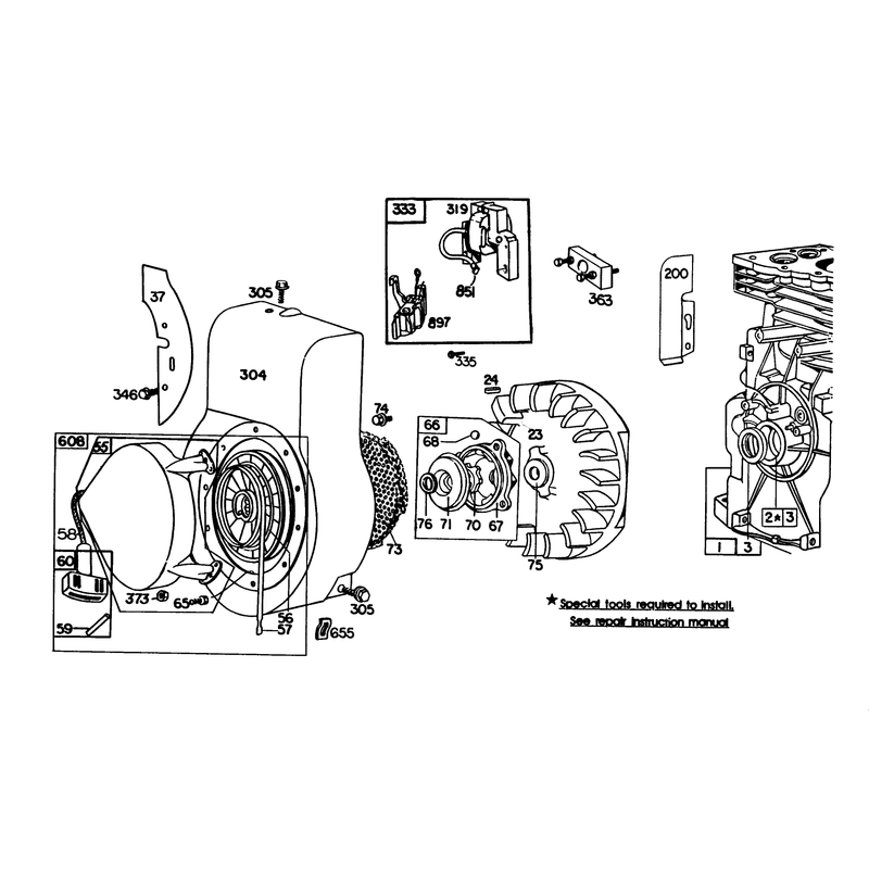 Engine Briggs and Stratton Model No 130202-1640-41 Continued