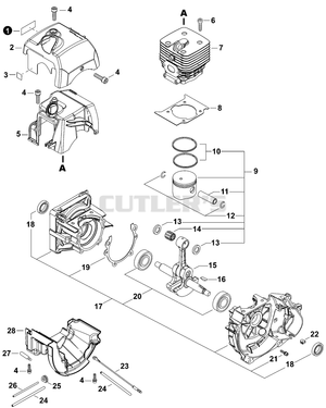 ECHO SRM-520ES_AR Straight Shaft Trimmer Parts Diagram (Serial # U1492