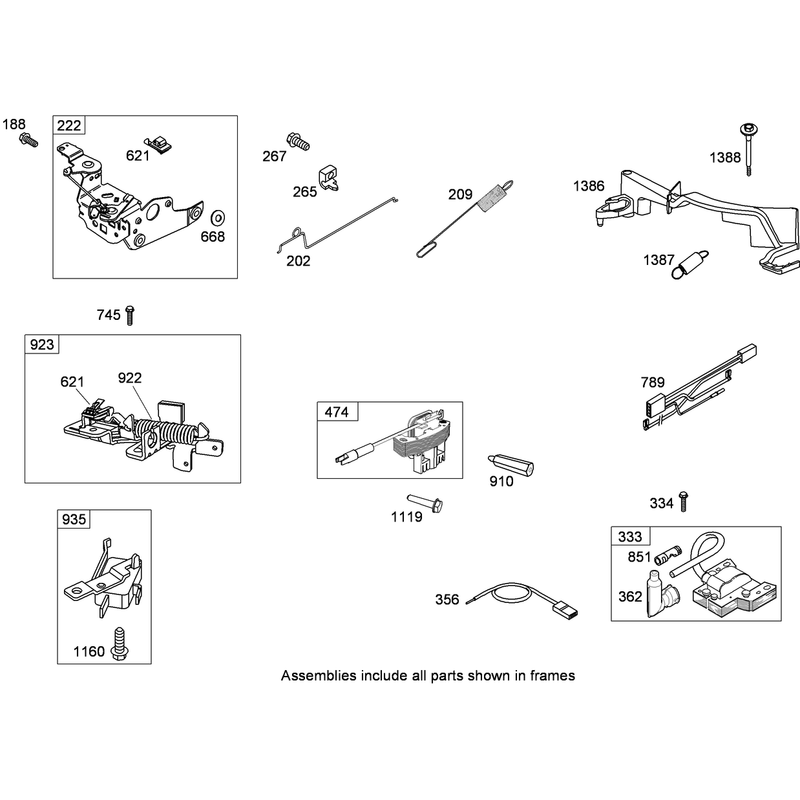 Governor Controls Brake and Ignition Assembly Briggs and Stratton 122T07-2058-B1