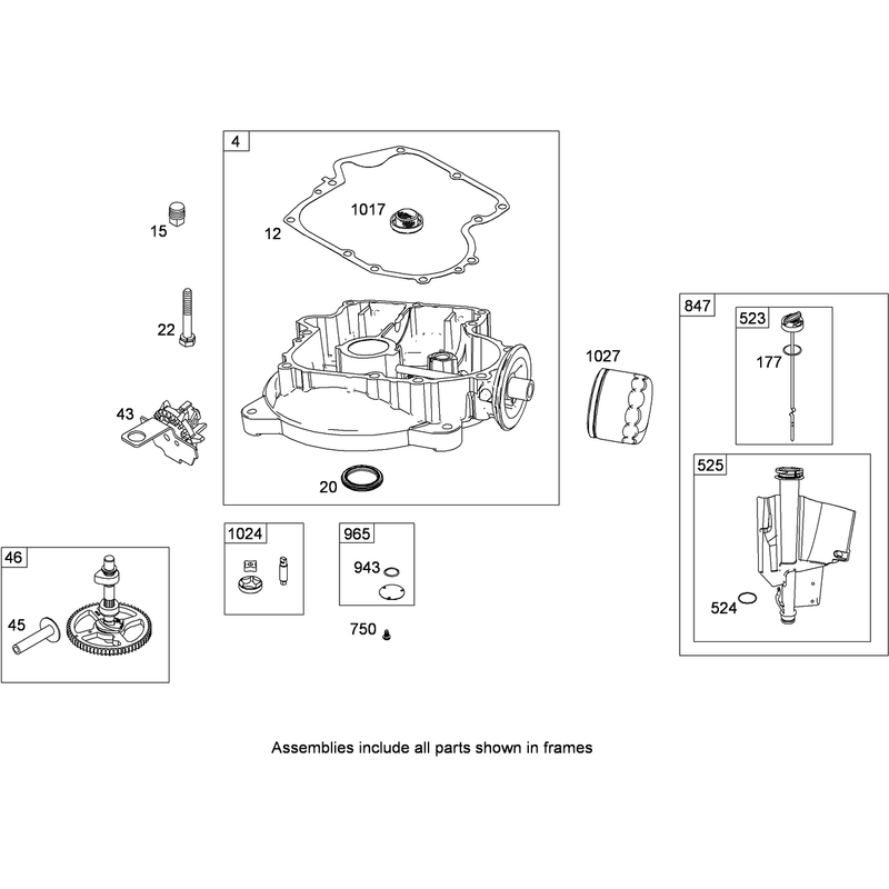 Crankcase CoverSump Assembly Briggs and Stratton 331777-0946-B2