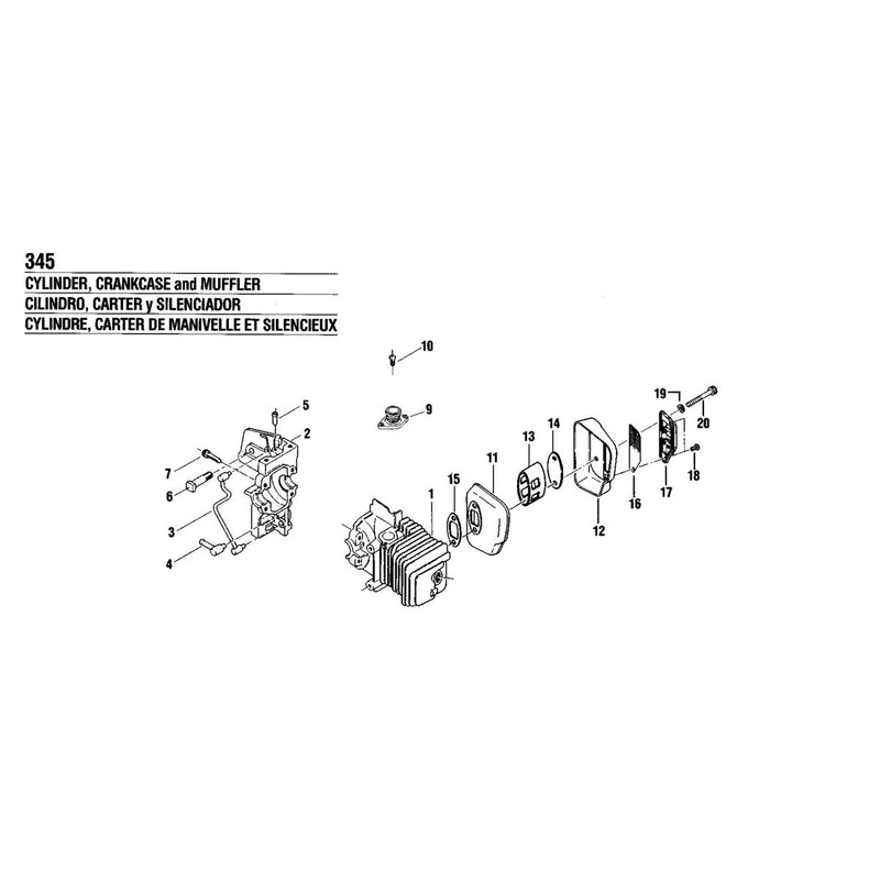 CYLINDER, CRANKCASE and MUFFLER