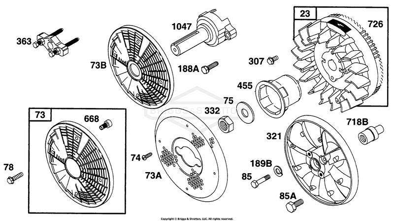 Flywheels, Screens, Fan