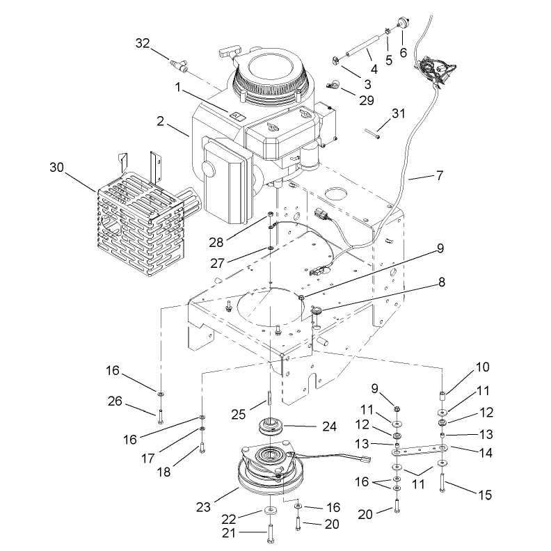 Engine and Clutch Assembly