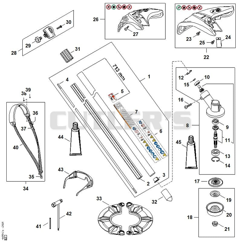 Drive tube assembly, Gear head, Deflector