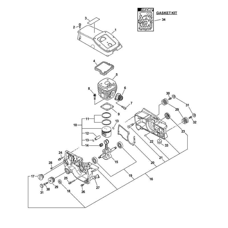 Engine, Crankcase, Cylinder Cover