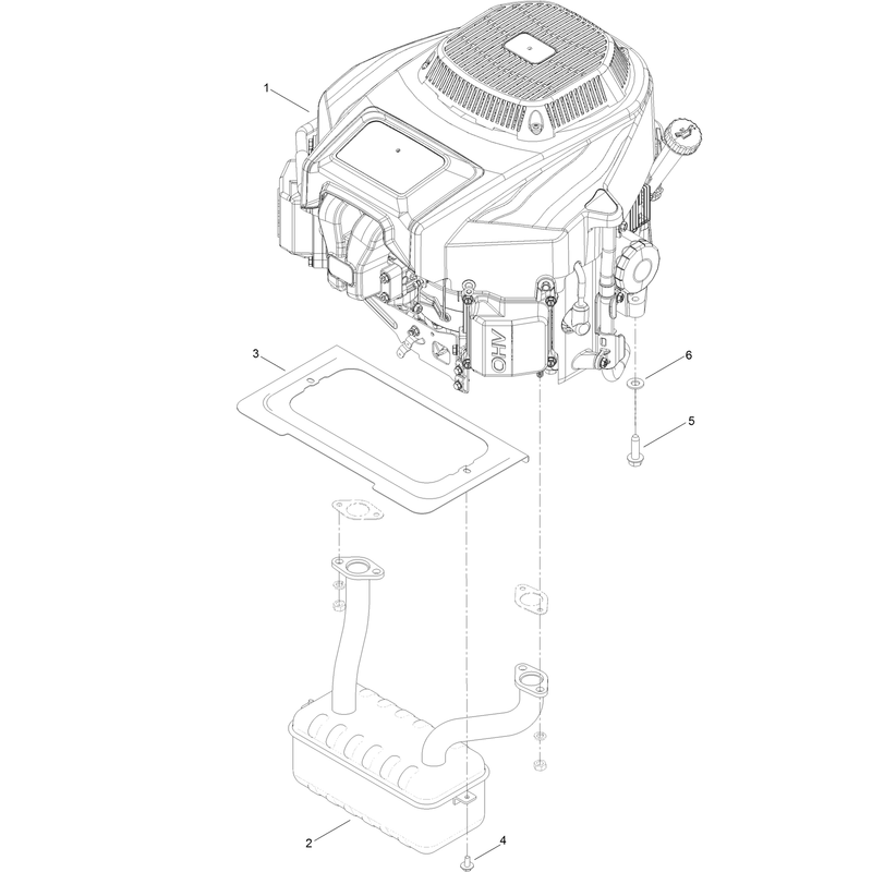 Engine and Muffler Assembly