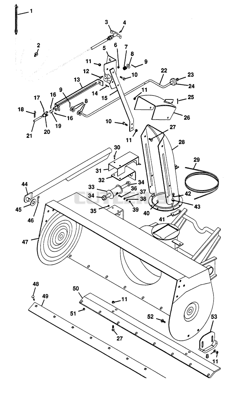 HOUSING, DISCHARGE CHUTE & CONTROLS