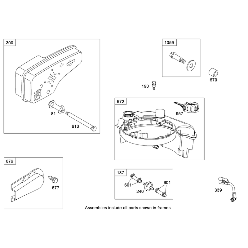 Muffler and Fuel Tank Assembly Briggs and Stratton 124L02-0212-F1
