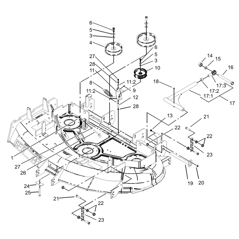 Idler PulleyLift Strut Chain Assembly