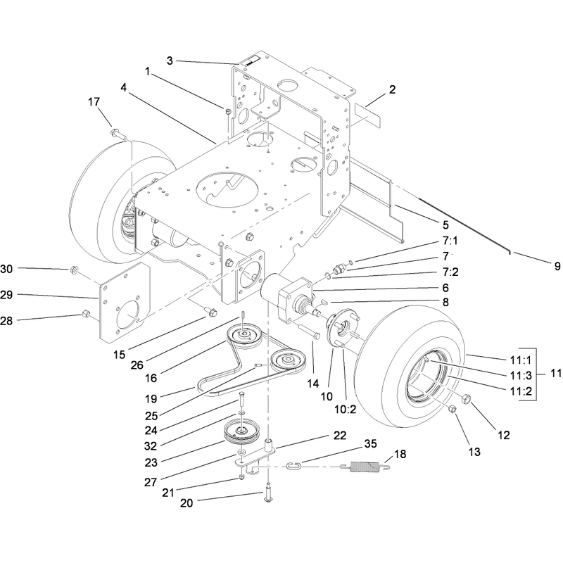 Pump Drive and Wheel Motor Assembly