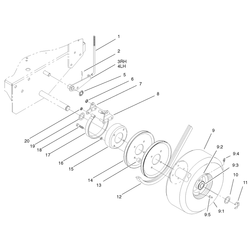 Brake Wheel Pulley and Wheel Assembly