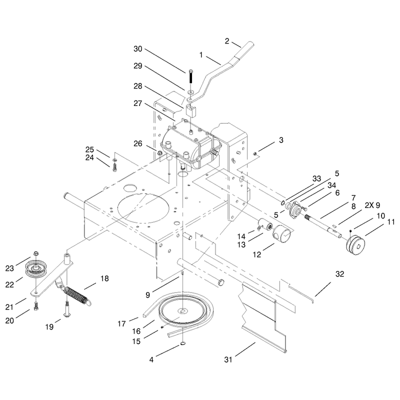 Transmission and Idler Pulley Assembly
