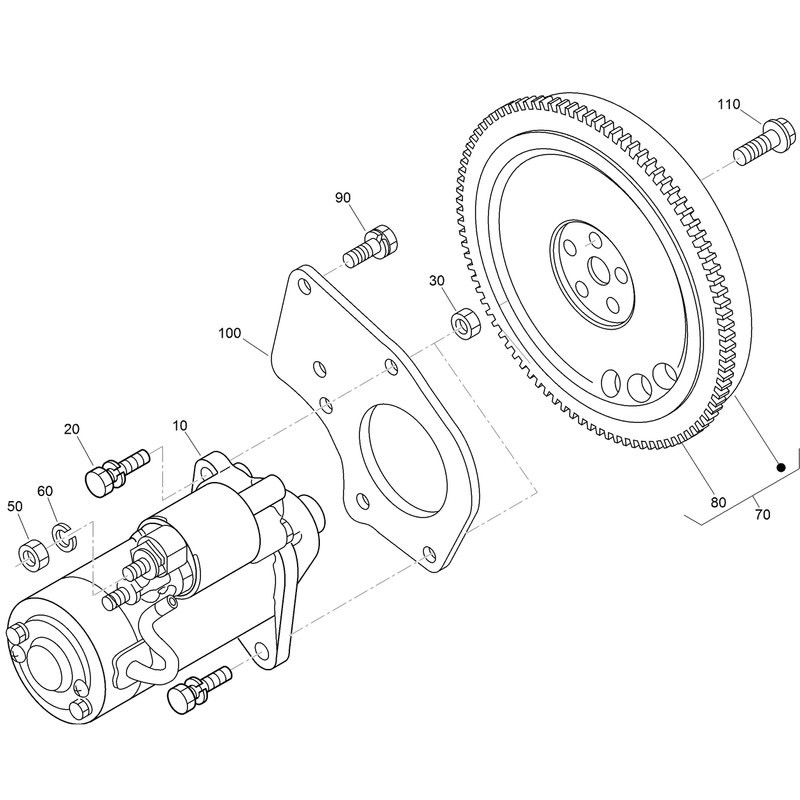 Starter and Flywheel Assembly