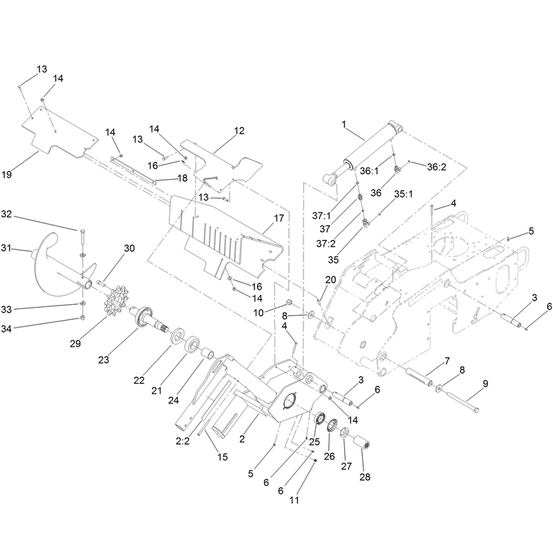 Trencher Head and Lift Assembly