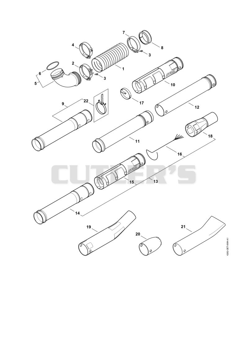 Pleated hose, Blower tube
