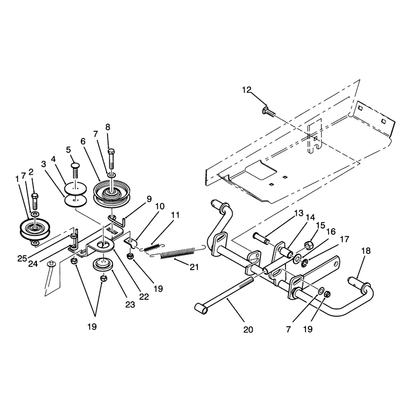 Idler and Pedal Shaft Assembly