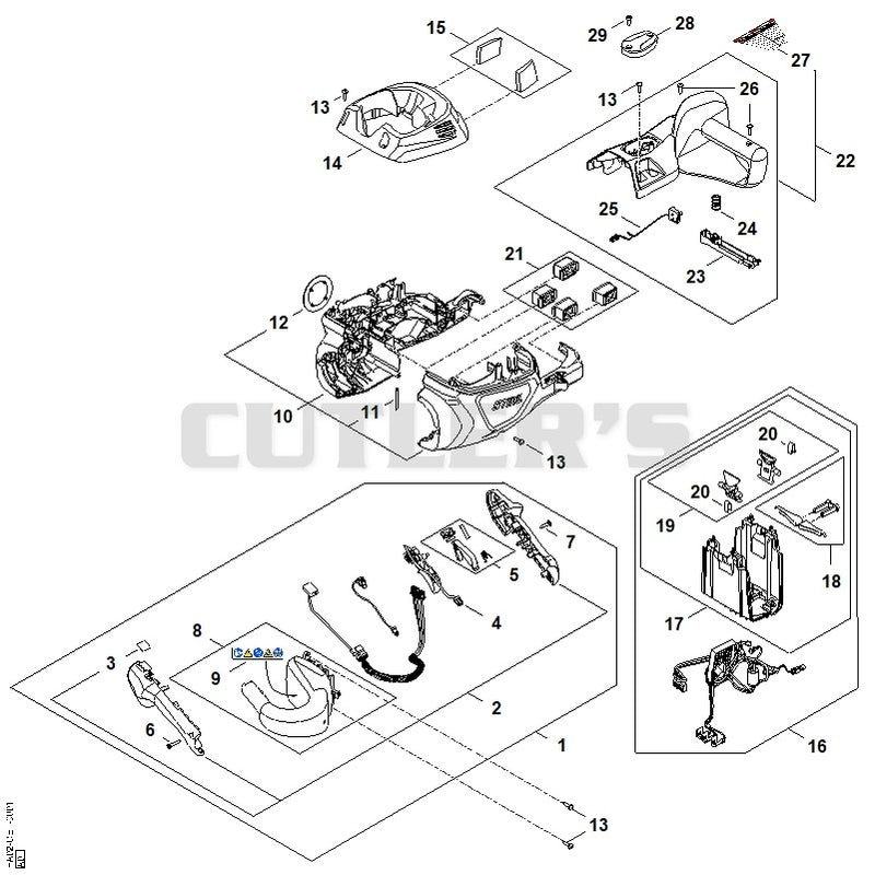 Handle housing, Motor housing, Electronic module