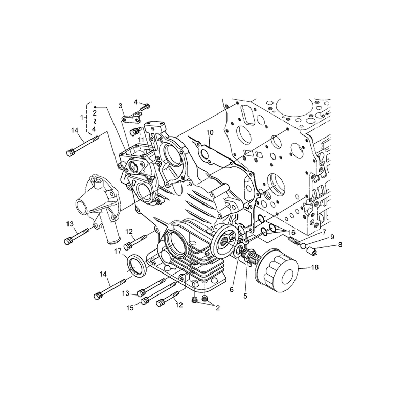 Gear Case and Oil Filter Cartridge Assembly