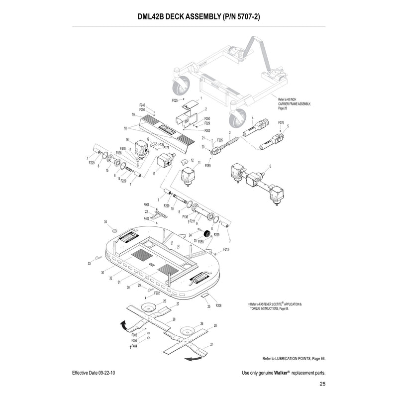DML42B DECK ASSEMBLY (P/N 5707-2)