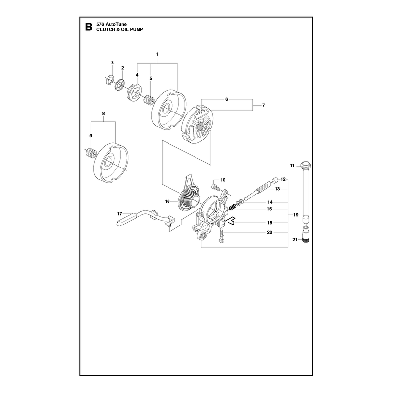 CLUTCH AND OIL PUMP
