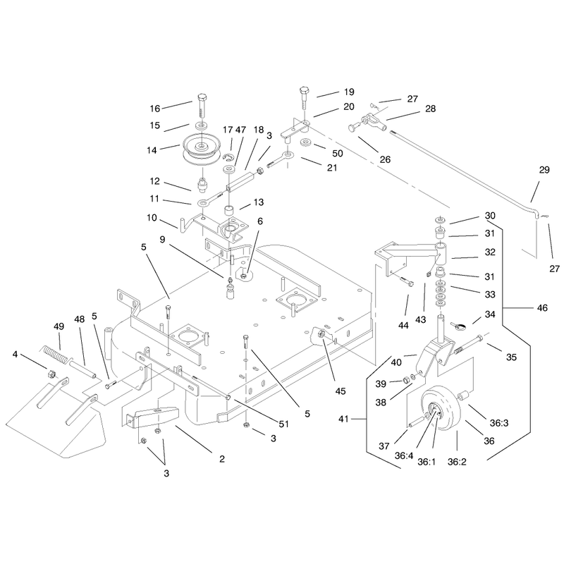 Deck Drive Pulleys and Caster Wheels