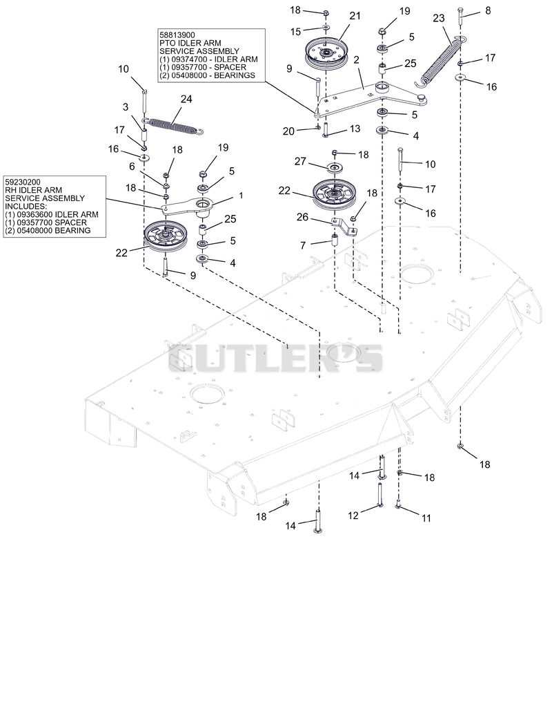 Deck Drive Idlers - 60"