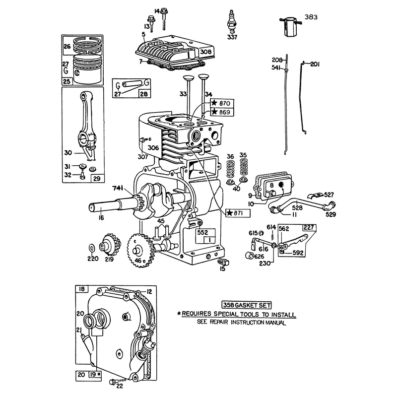 Engine Briggs and Stratton Model No 130202-1640-01