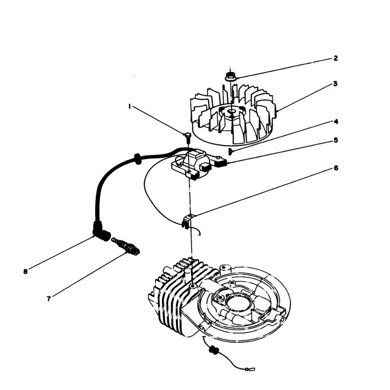 Flywheel and Magneto Assembly Engine Model No 47pm1-2