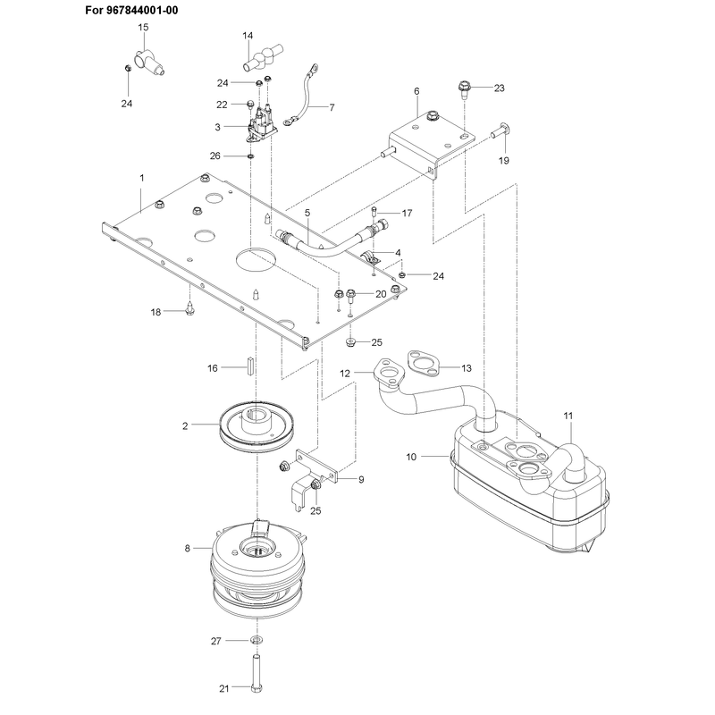 ENGINE MOUNTING, GUARDS & MUFFLER