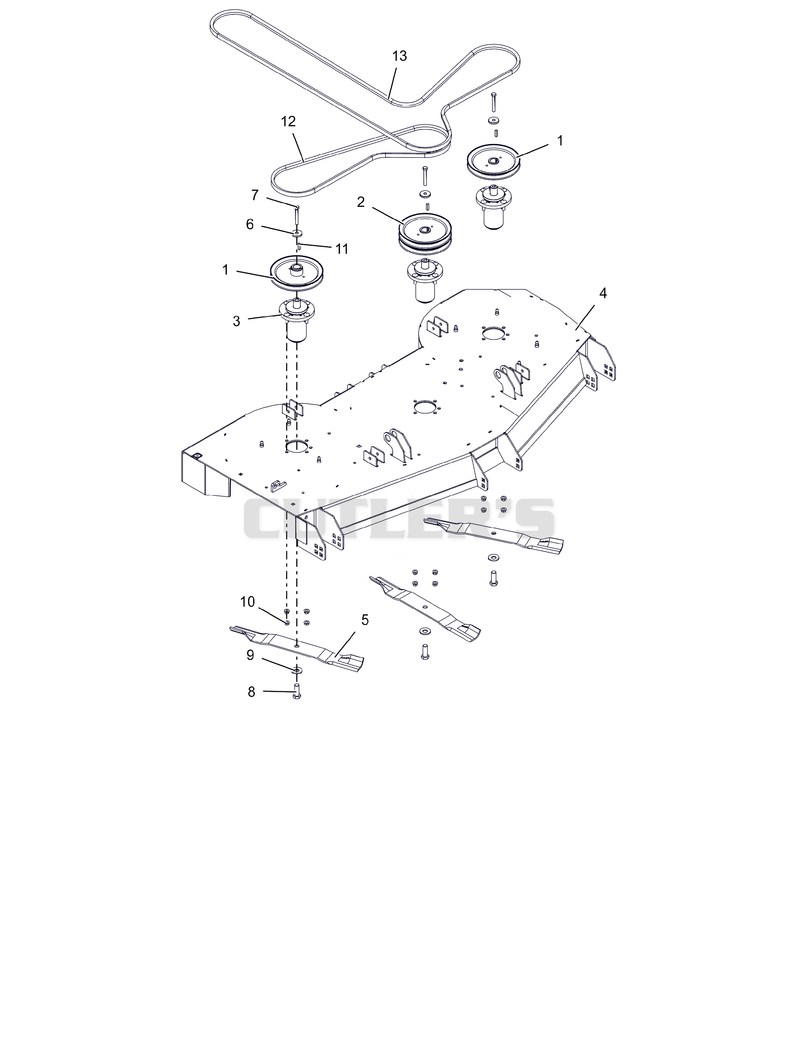 Deck, Belts, Blades and Spindles – 60"