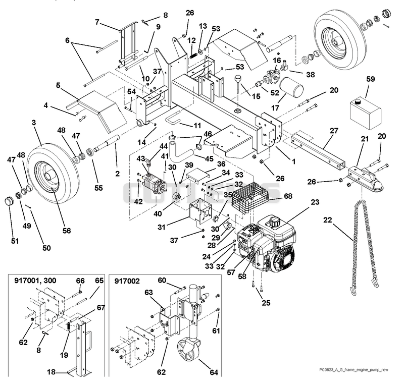 Frame, Engine And Pump