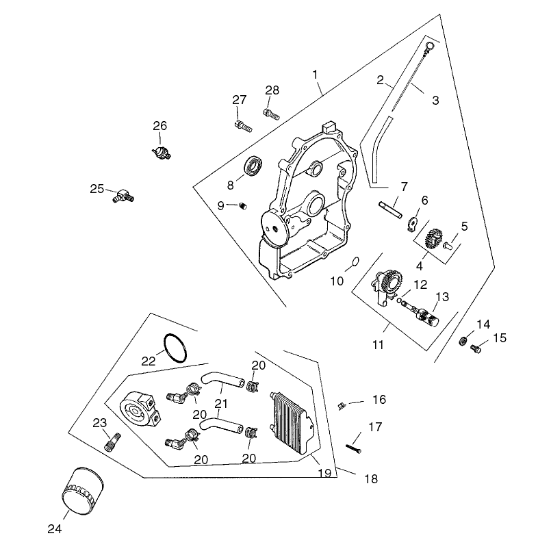 Group 3 Oil PanLubrication Assembly Kohler CH25S-68695