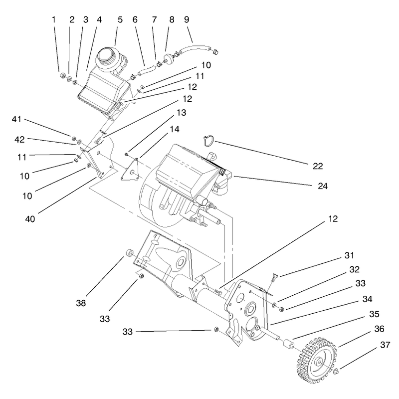 Engine & Fuel Tank Assembly