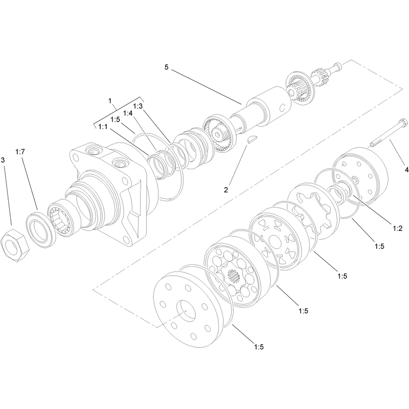 Hydraulic Wheel Motor Assembly No. 104-1171