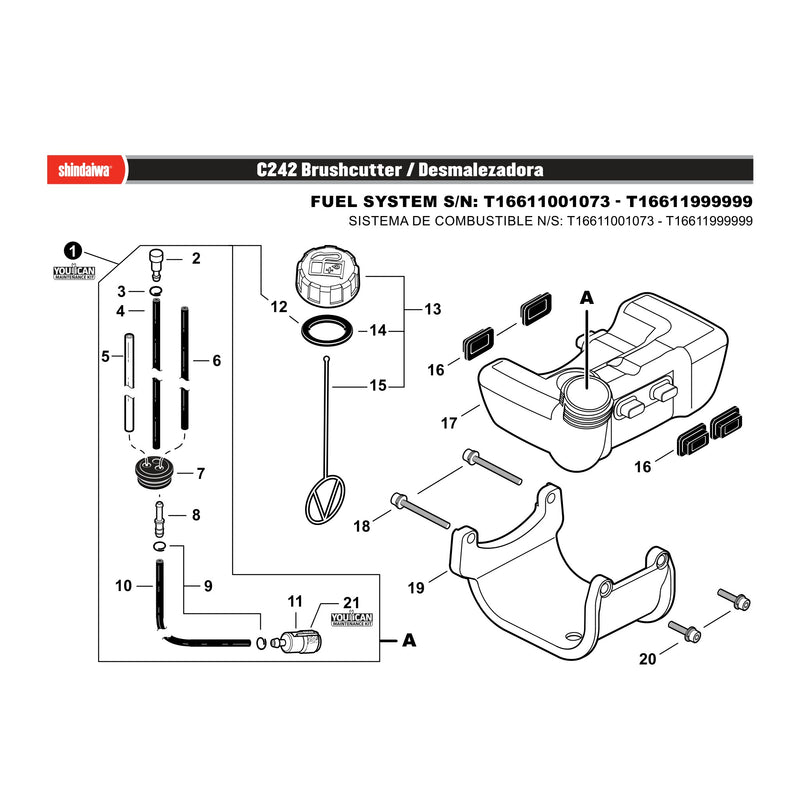 FUEL SYSTEM S/N: T16611001073 - T16611999999